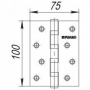 Дверная петля Fuaro 4BB 100x75x2,5 AB бронза (к-т)